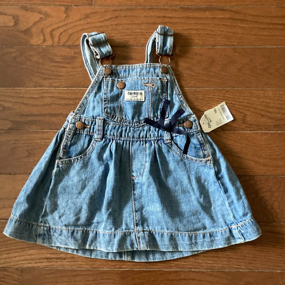 OshKosh Infant Denim Overalls Dress, size 18mths.